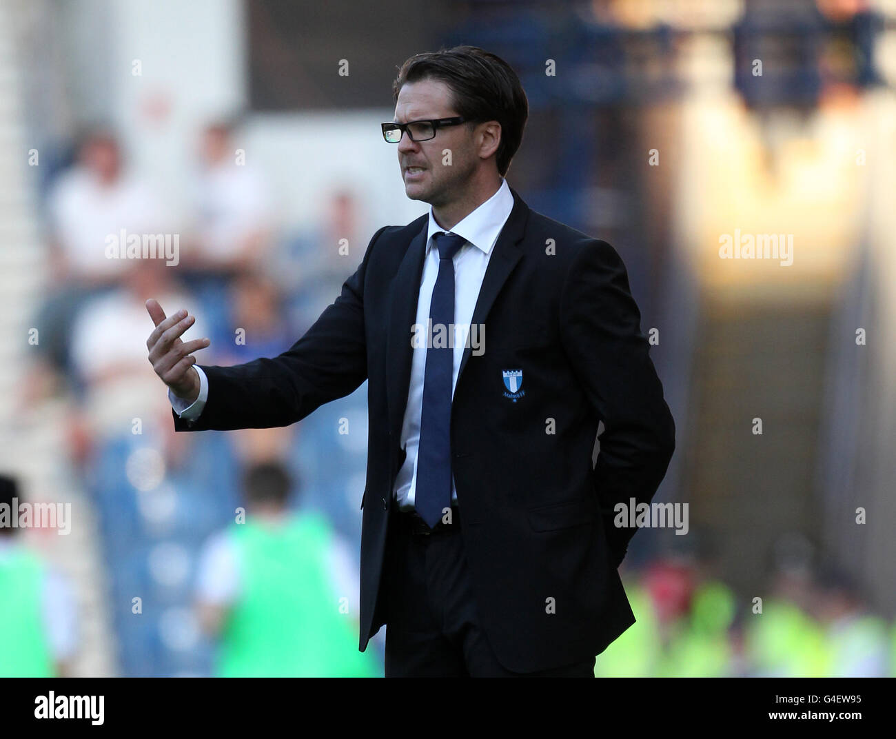 Football - Ligue des Champions de l'UEFA - Troisième tour qualificatif - Première étape - Rangers v Malmö FF - Ibrox Stadium Banque D'Images