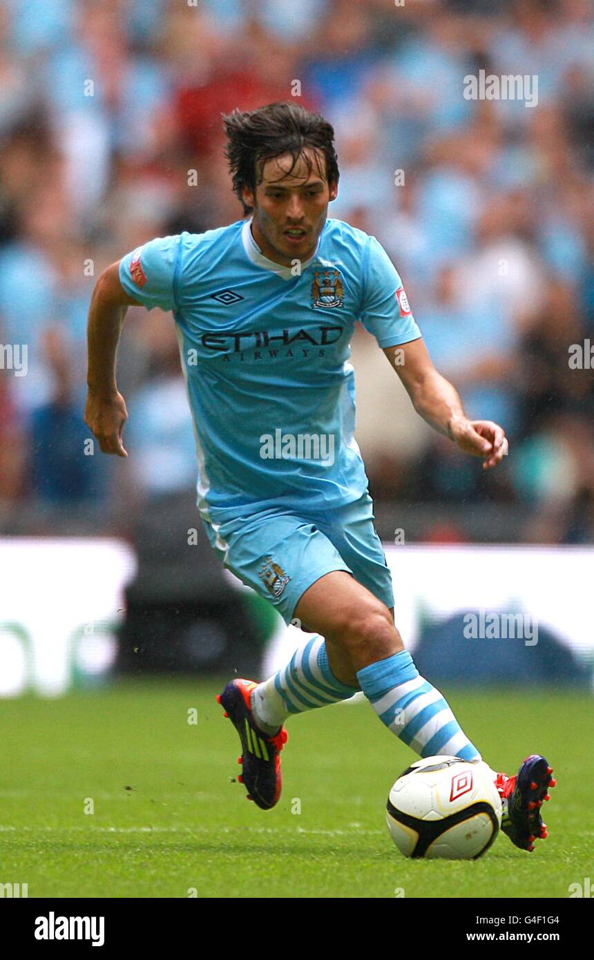 Football - FA Community Shield - Manchester City / Manchester United - Wembley Stadium. David Silva, Manchester City Banque D'Images