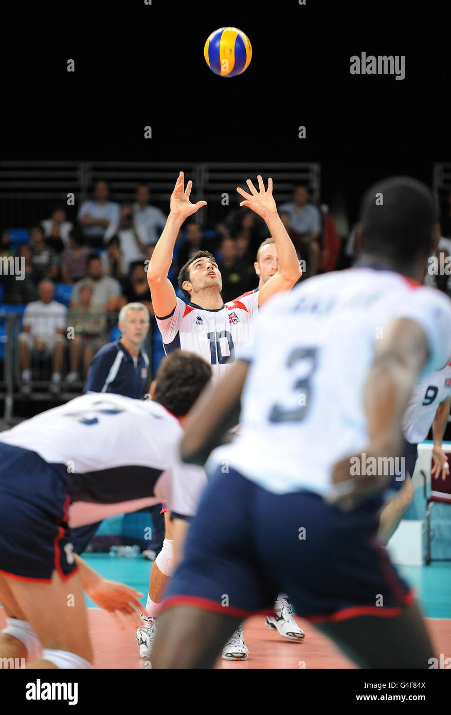Le Nathan French de Grande-Bretagne en action pendant leur match contre l'Égypte lors de l'événement International Invitational de Londres à Earls court Londres. Banque D'Images