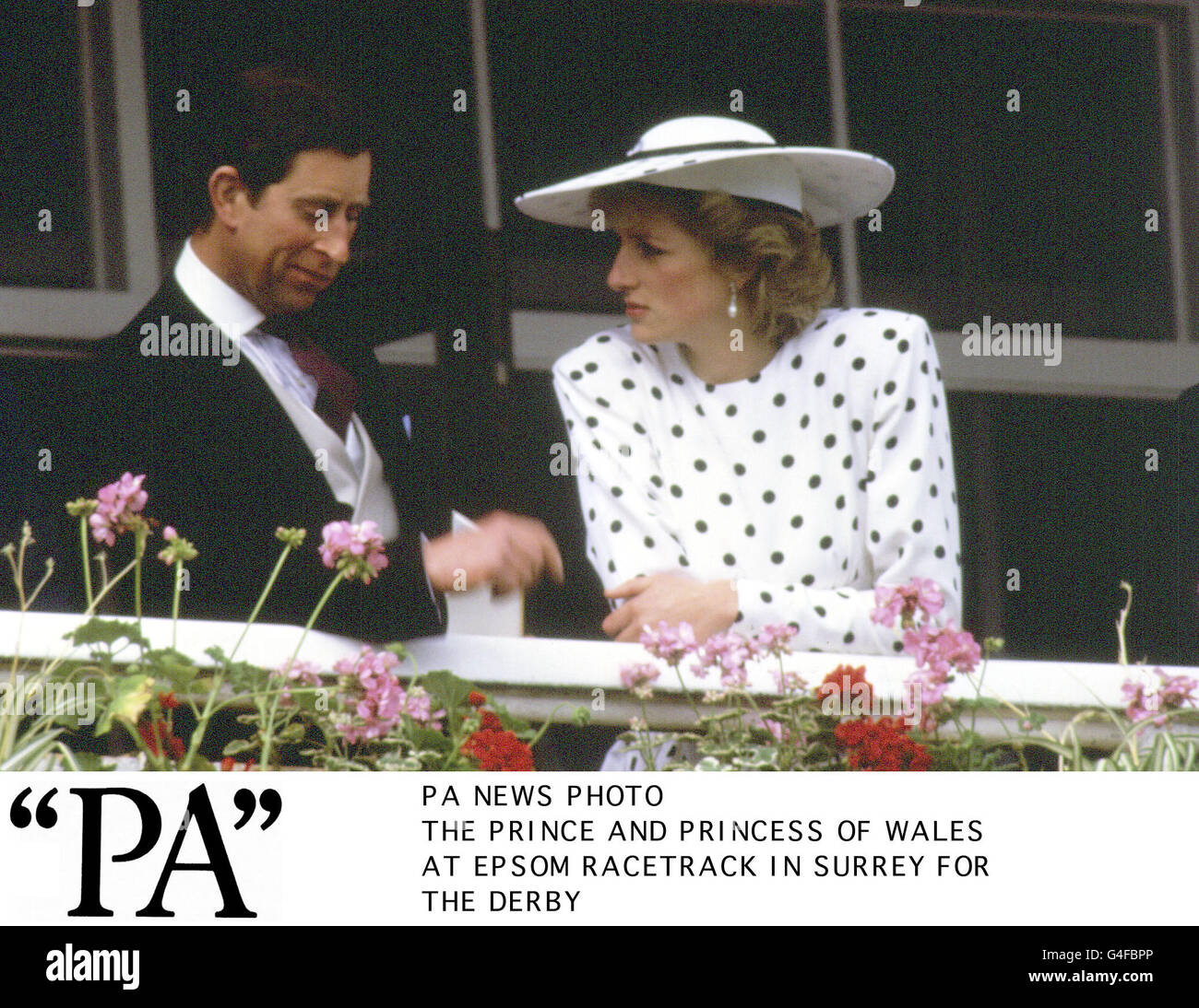 PA NEWS PHOTO LE PRINCE ET LA PRINCESSE DE GALLES à l'hippodrome d'EPSOM À SURREY POUR LE DERBY Banque D'Images PA NEWS PHOTO LE PRINCE ET LA PRINCESSE DE GALLES à l'hippodrome d'EPSOM À SURREY POUR LE DERBY Banque D'Images
