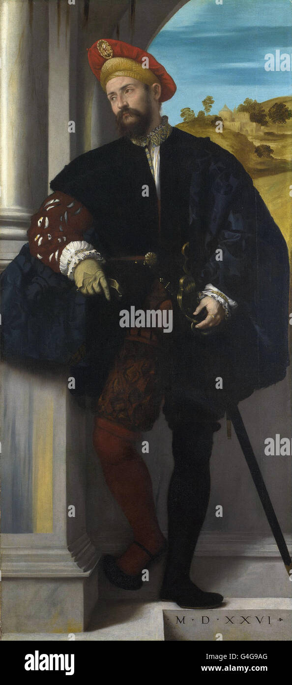 Moretto da Brescia - Portrait d'un homme Banque D'Images