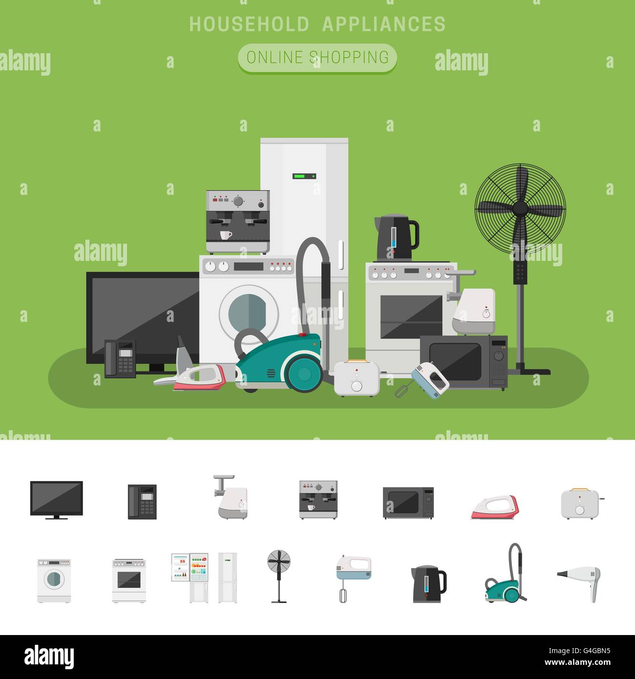 Electronics télévision banner Illustration de Vecteur