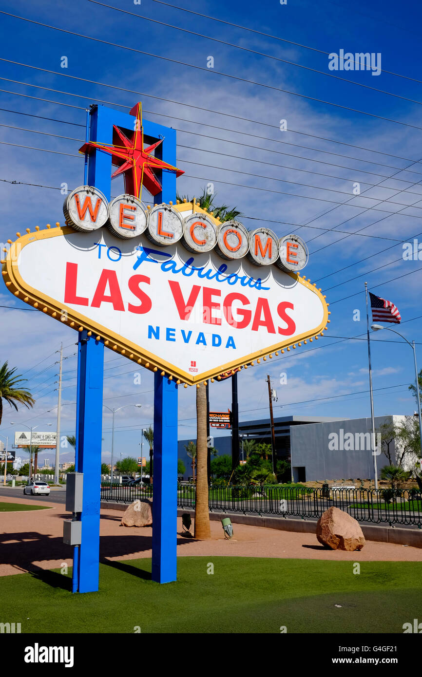 Bienvenue à Las Vegas sign, Las Vegas, Nevada, États-Unis d'Amérique, Amérique du Nord. Banque D'Images