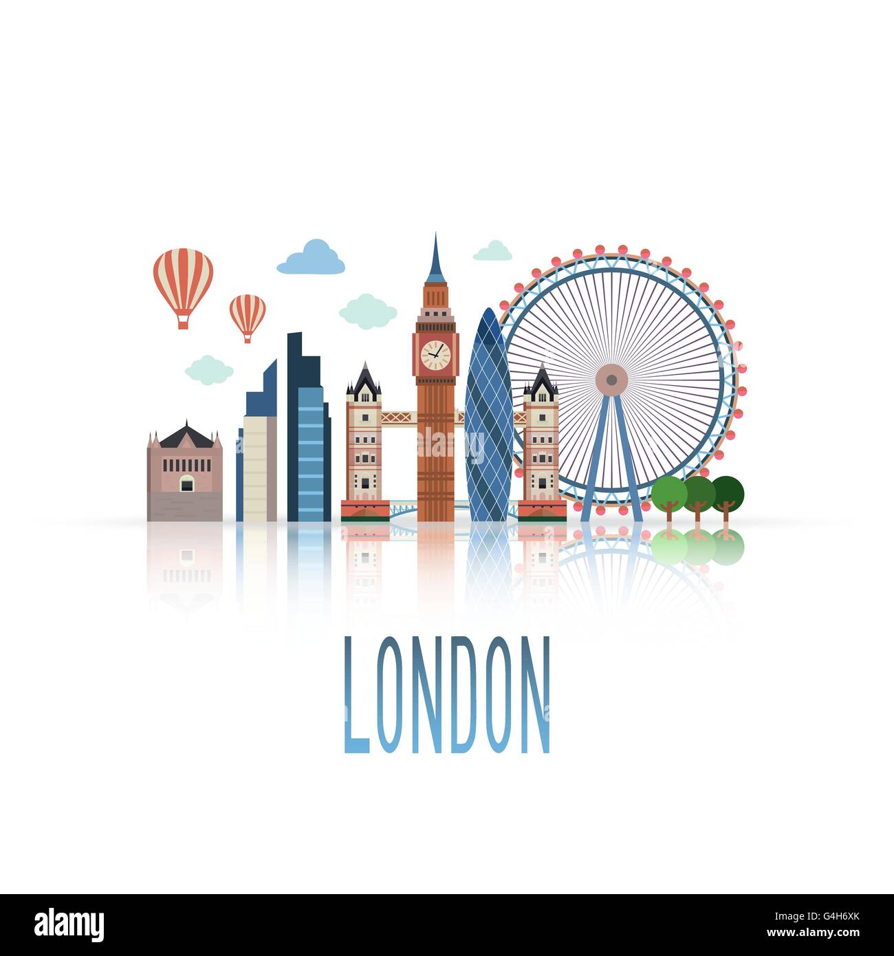 Paysage de Londres résumé . Vector illustration télévision . Illustration de Vecteur