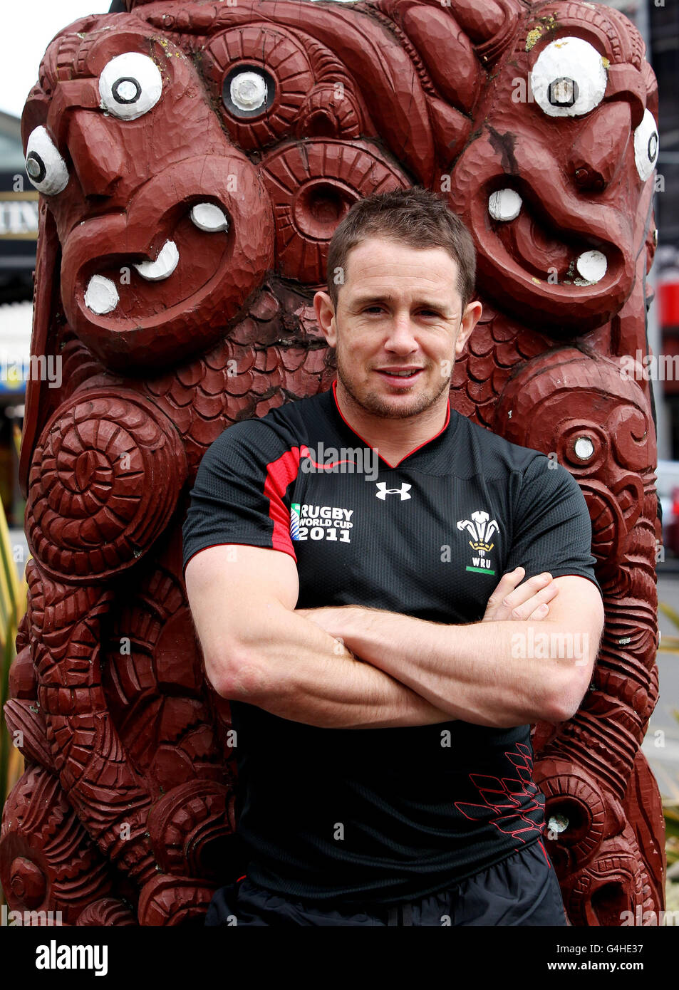 Shane Williams pose une photo lors de la conférence de presse du pays de Galles à l'hôtel Team, Hamilton, Nouvelle-Zélande. Banque D'Images