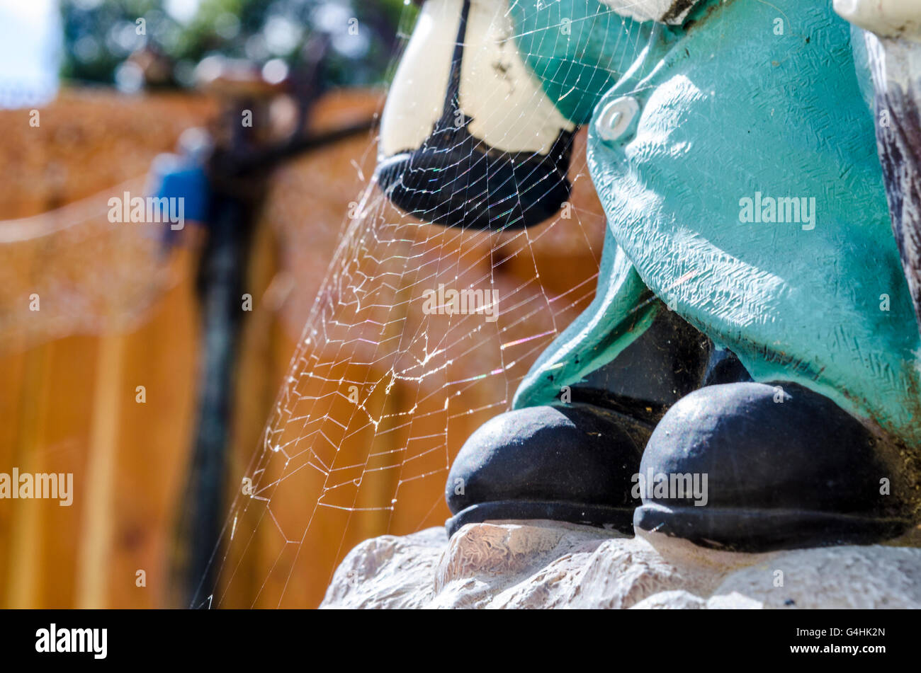 Une araignée sur un bout de jardin art. Banque D'Images