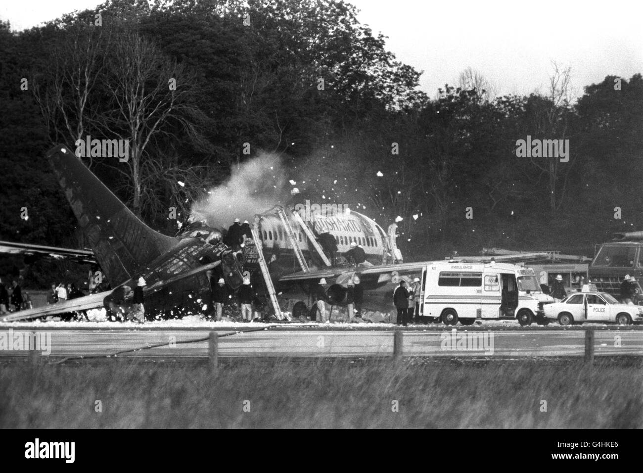 Catastrophes naturelles et accidents - Incendie - British Airtours Boeing 737 - Manchester Airport Banque D'Images