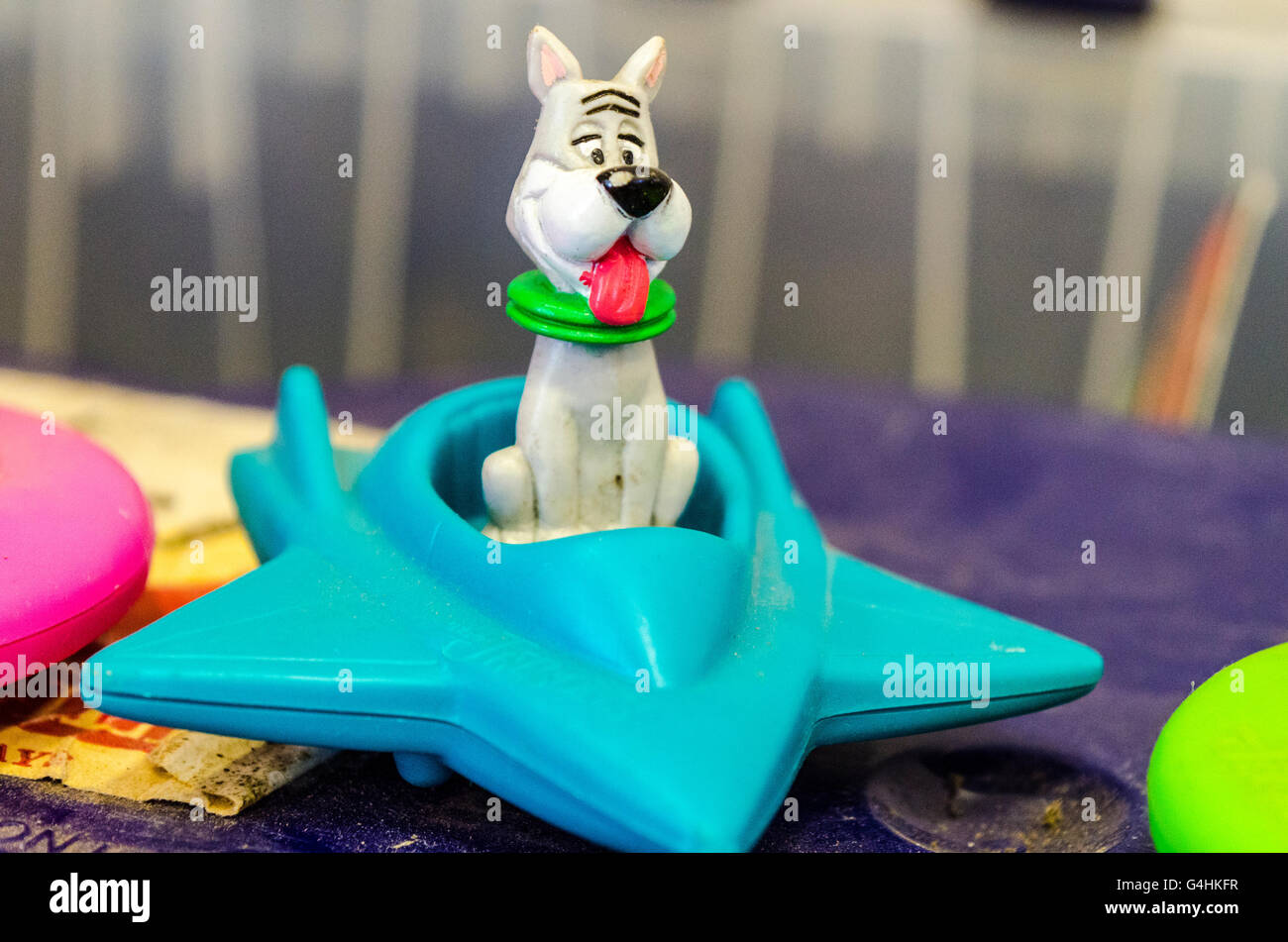 Jetson toys Astro, George, Judy, Elroy, Jane, et Mister Spacely Banque D'Images