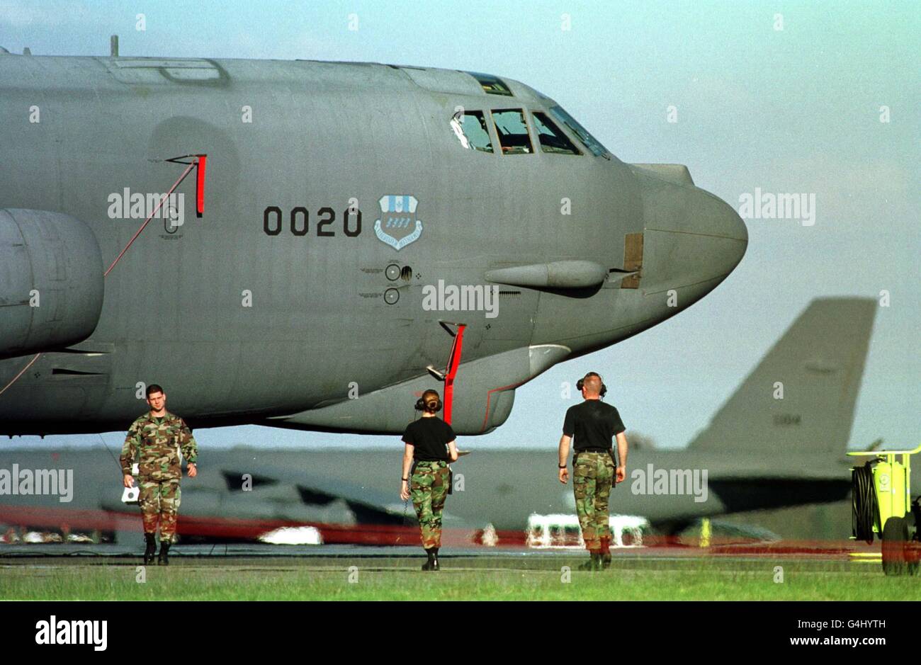 B52 sur le bitume/RAF Fairford Banque D'Images