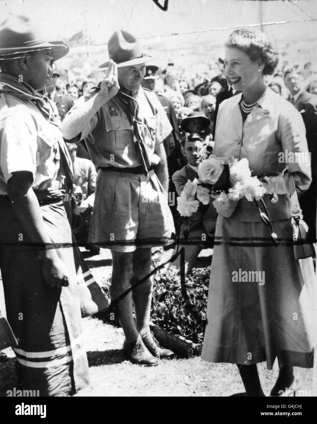Image - La reine Elizabeth II Tour du Commonwealth - Nouvelle Zélande Banque D'Images