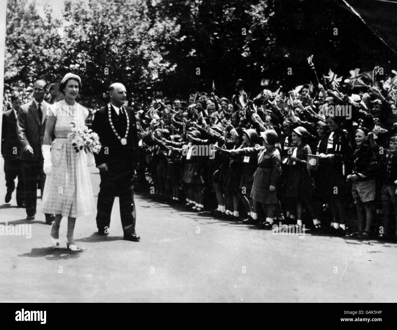 Image - La reine Elizabeth II Tour du Commonwealth - Nouvelle Zélande Banque D'Images