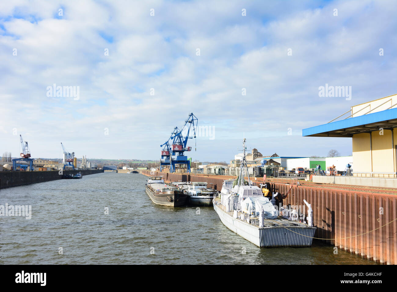 Museum Ship Harbour Dresden : démineur intérieures ' ' Atlantis, Allemagne, Saxe, Saxe, Dresde , Banque D'Images