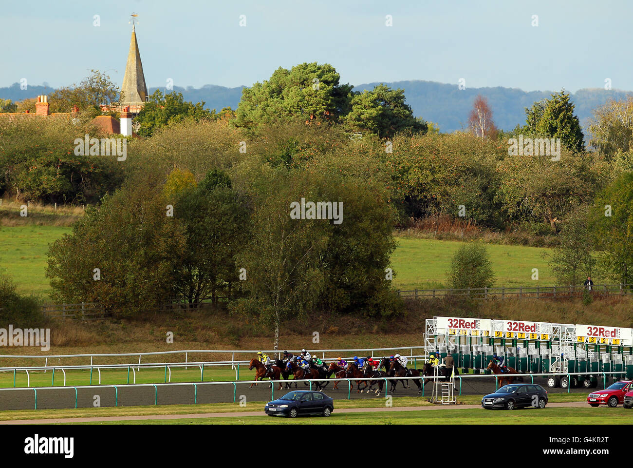 Les courses de chevaux - Lingfield Park Banque D'Images