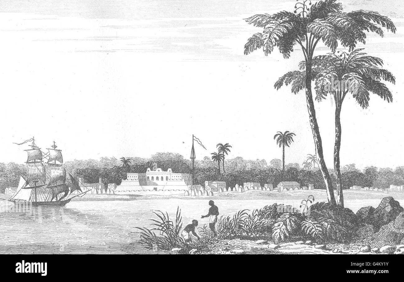 Sénégal : Sénégal : Gorée et Saint Louis côté du couchant, antique print 1835 Banque D'Images