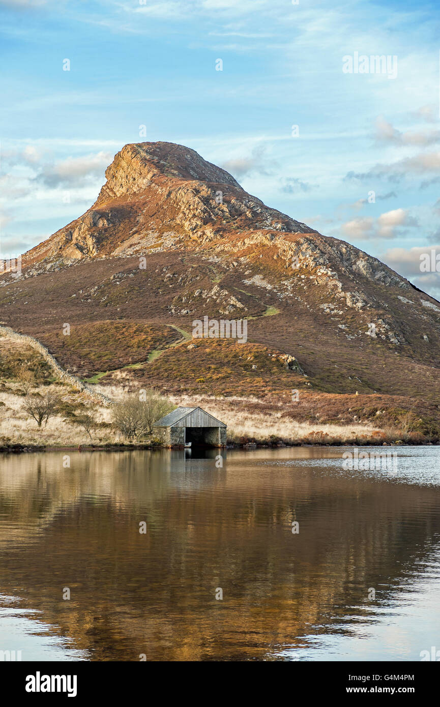 Creggennen avec lake boat house Banque D'Images