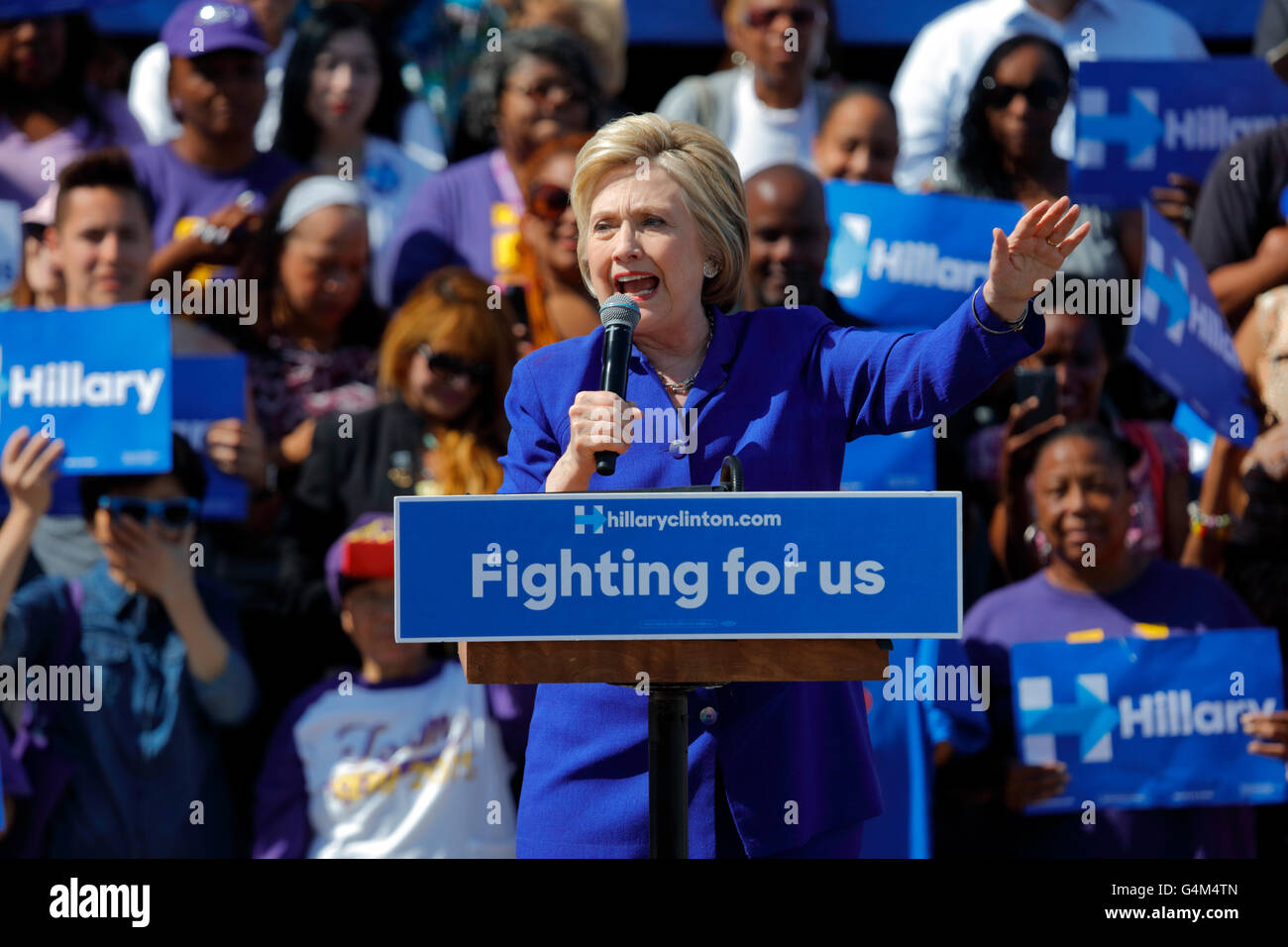 Hillary Clinton présidentielle assiste à "faire sortir le vote", Los Angeles Banque D'Images