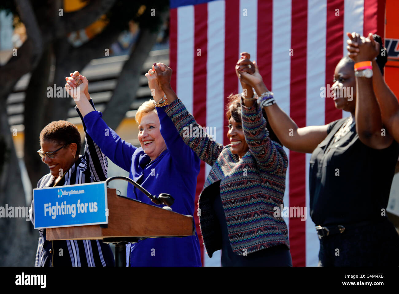 Hillary Clinton présidentielle assiste à "faire sortir le vote", Los Angeles Banque D'Images