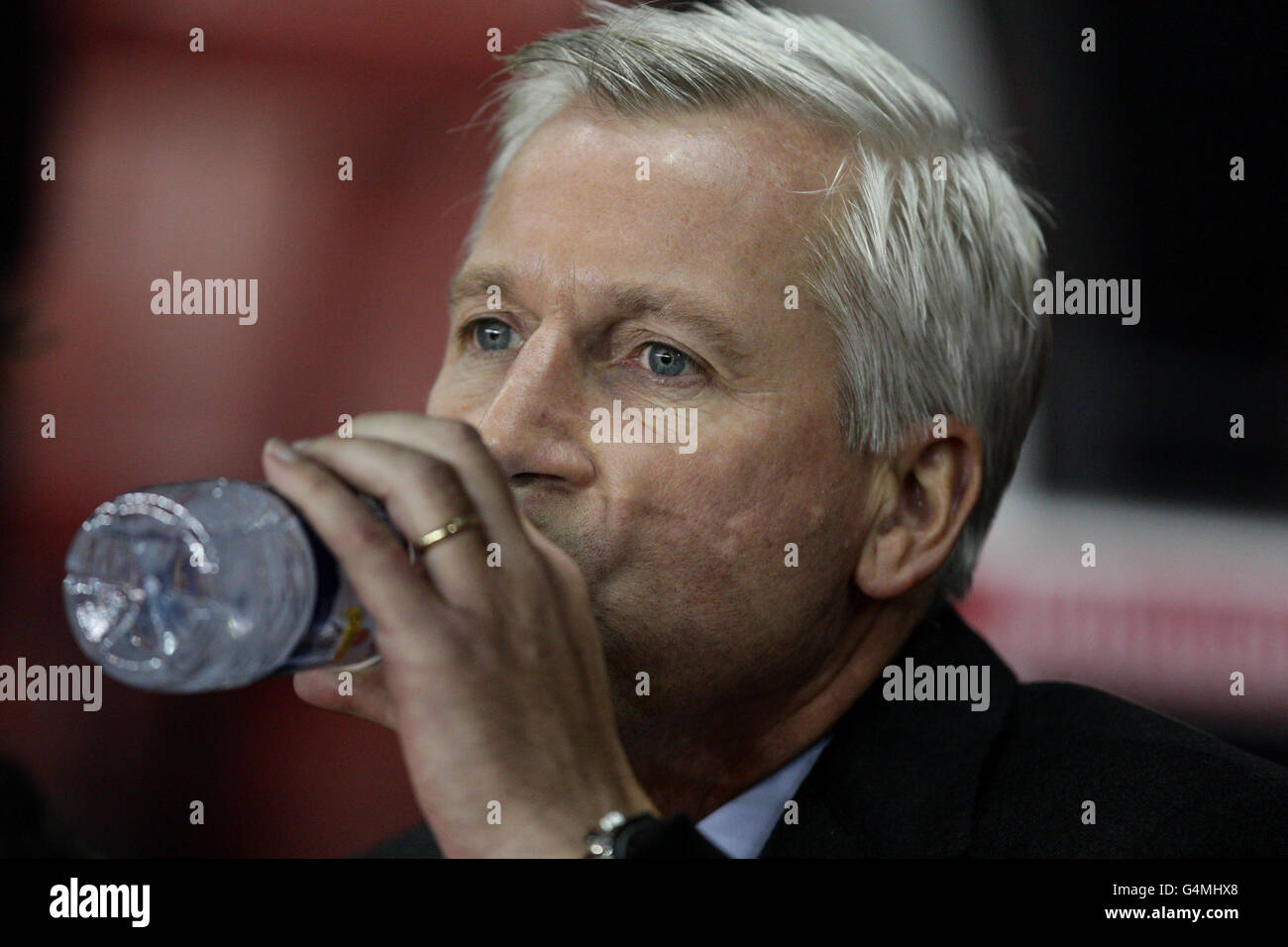 Football - Barclays Premier League - Stoke City / Newcastle United - Britannia Stadium.Alan Pardew, gérant de Newcastle United, lors du match de la Barclays Premier League au Britannia Stadium, Stoke. Banque D'Images