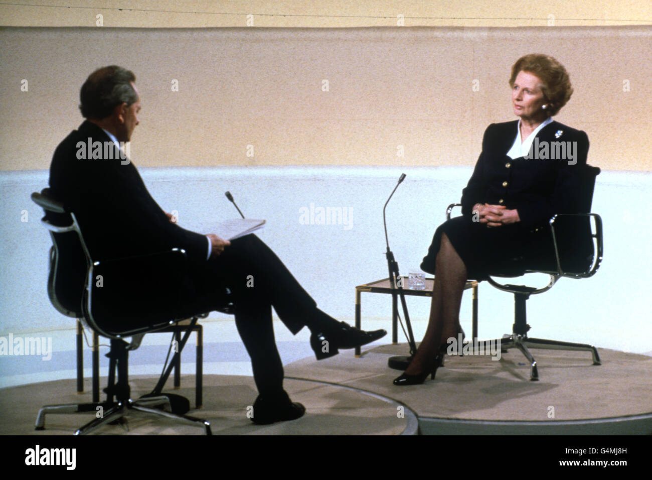 Politique - Margaret Thatcher avec Brian Walden - LWT Banque D'Images