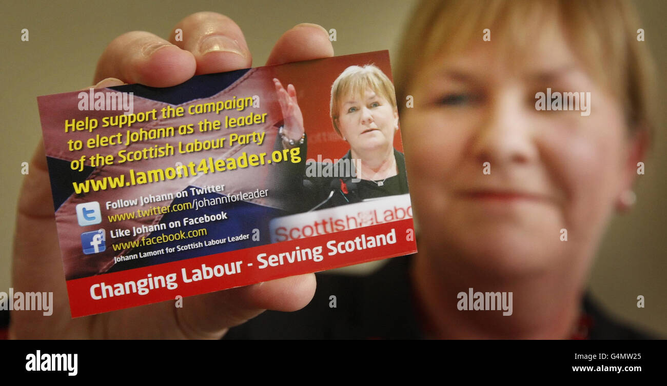 Johann Lamont MSP lance sa candidature pour être le chef du Parti travailliste écossais lors d'une conférence de presse au Stirling Management Centre de l'Université de Stirling. Banque D'Images