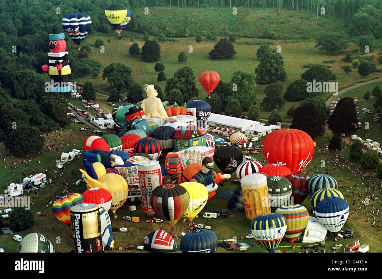 Levée de masse pour la SWEB International Balloon Fiesta d'Ashton court, Bristol. Banque D'Images