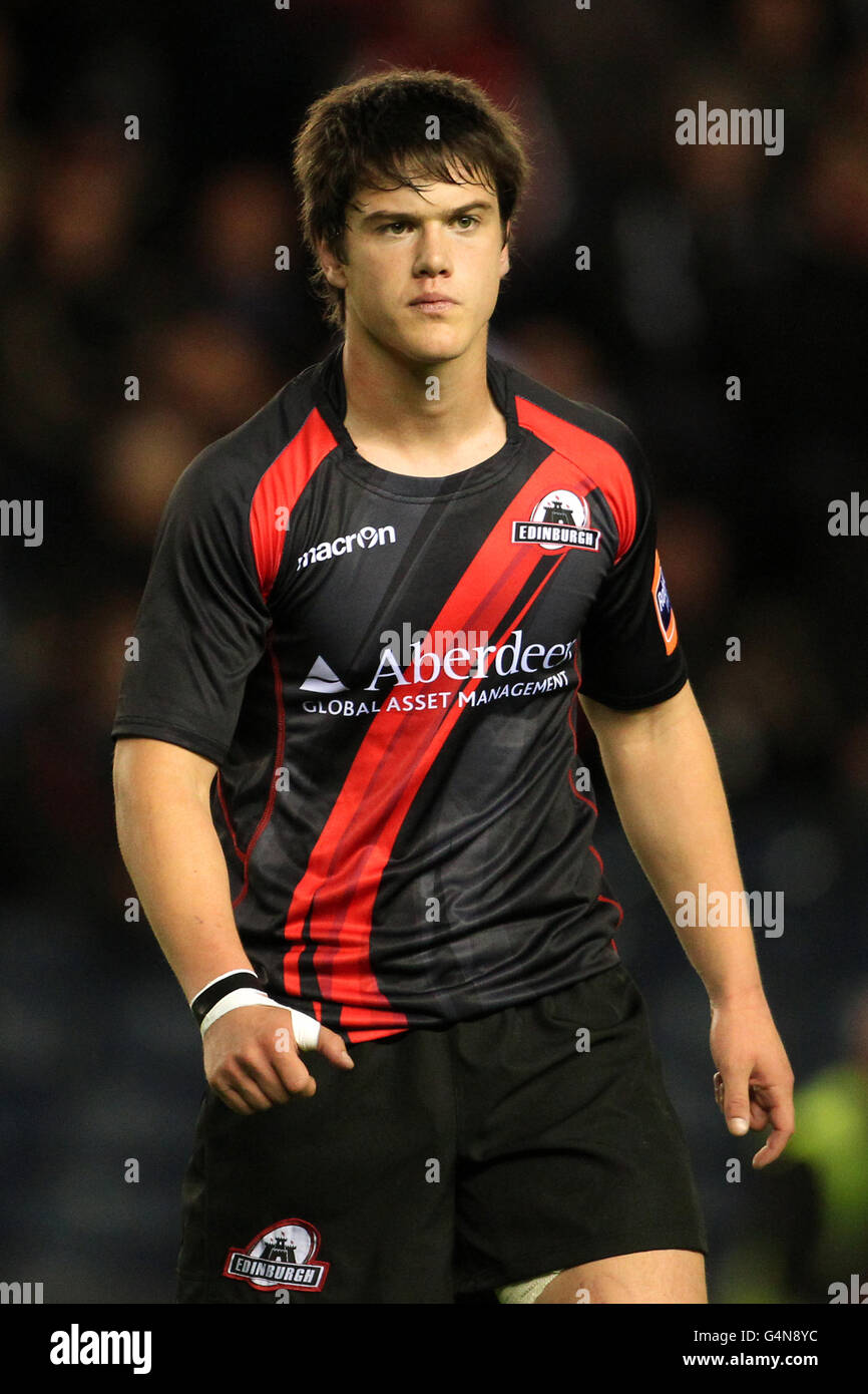 Rugby Union - RaboDirect PRO12 - Edinburgh Rugby / Leinster Rugby - Murrayfield. Harry Leonard, Édimbourg Banque D'Images