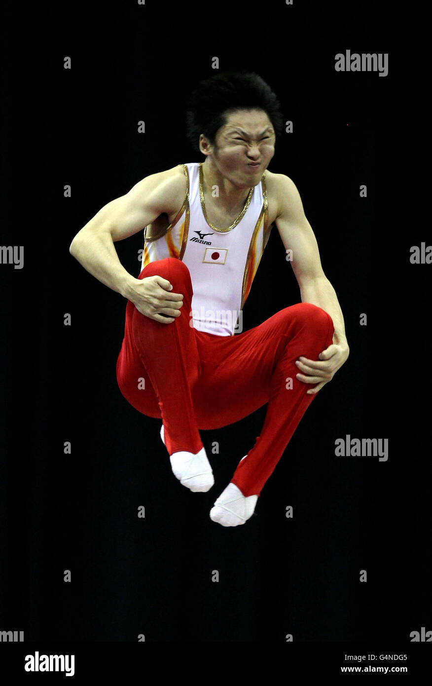Masaki Ito au Japon pendant les championnats du monde de trampoline et de tumbling à la National Indoor Arena, Birmingham. Banque D'Images