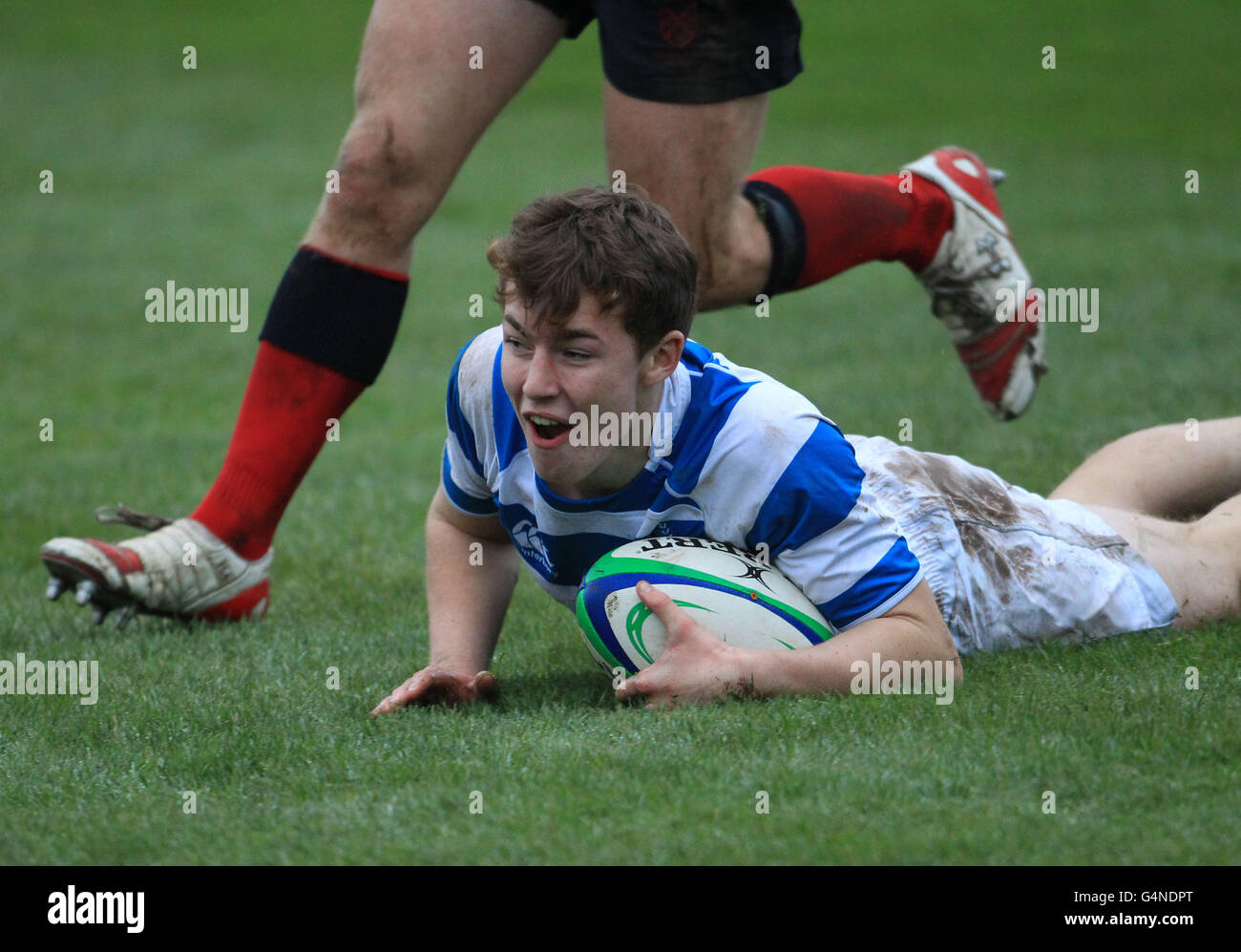 Rugby Union - Brewin Dolphin Semi Final - Merchiston Castle School v Edinburgh Academy - Merchiston Banque D'Images