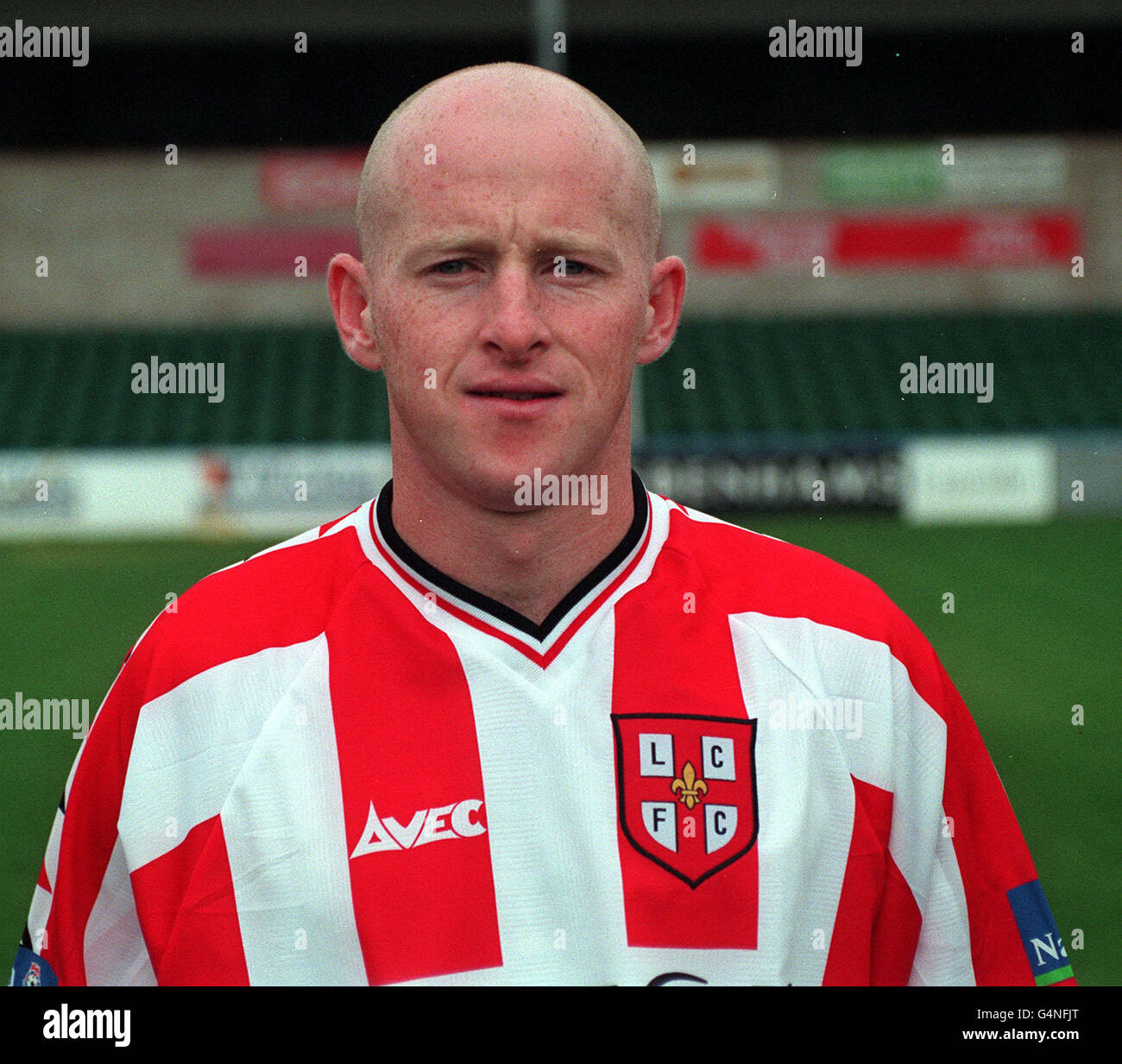 Stuart Bimson du Lincoln City football Club, au stade Sincil Bank des équipes. Banque D'Images