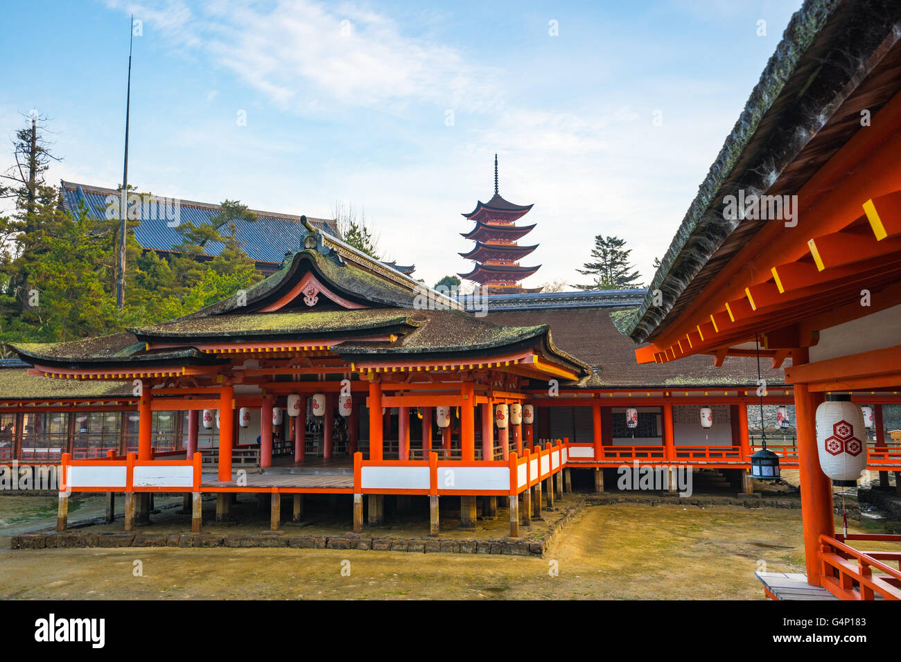 D'Itsukushima dans l'île de Miyajima, Japon. Banque D'Images