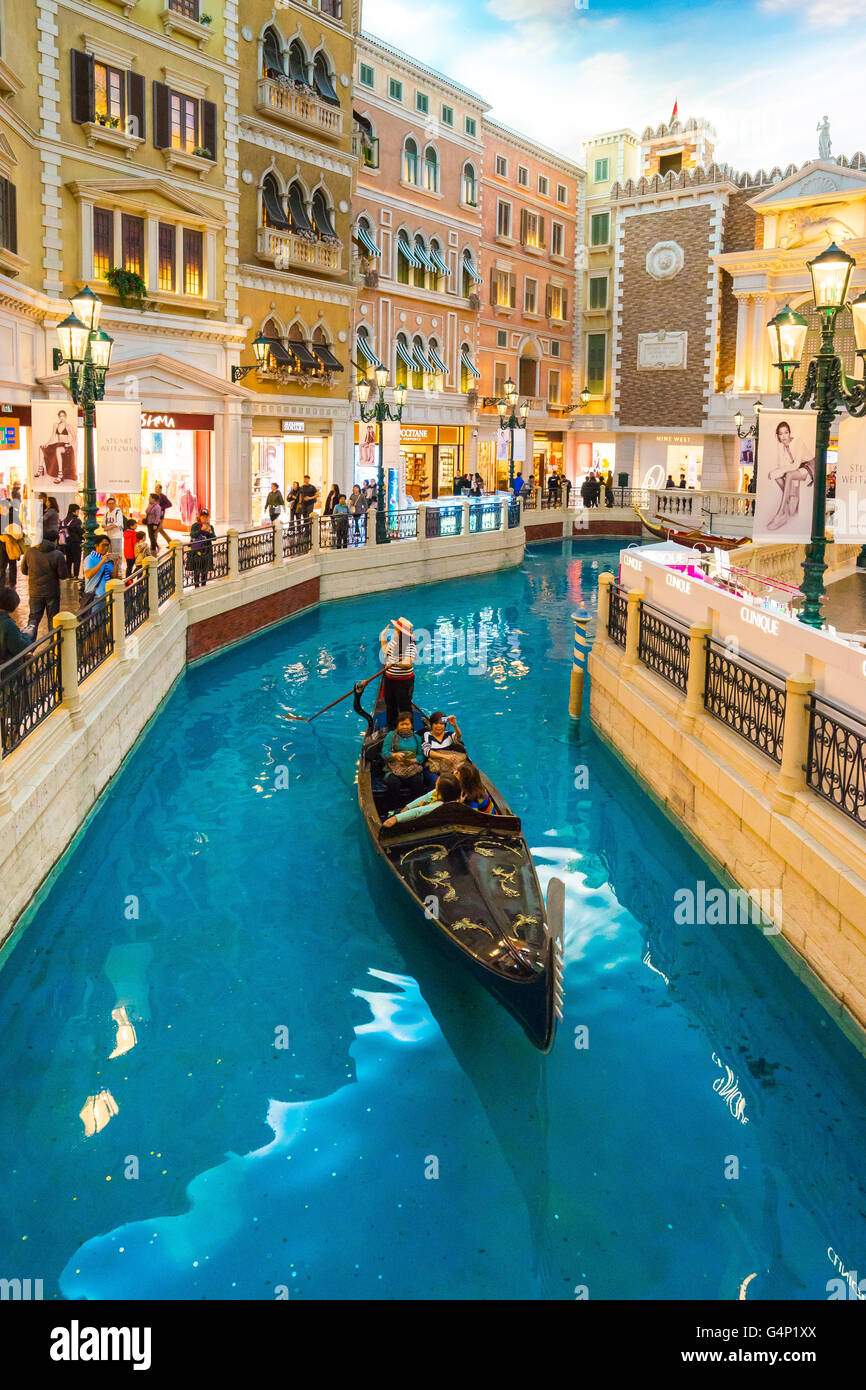 Macao, Chine - le 12 mars 2016 : : The Venetian Macao Resort Hotel est l'un des meilleurs destinations de jeu. Banque D'Images