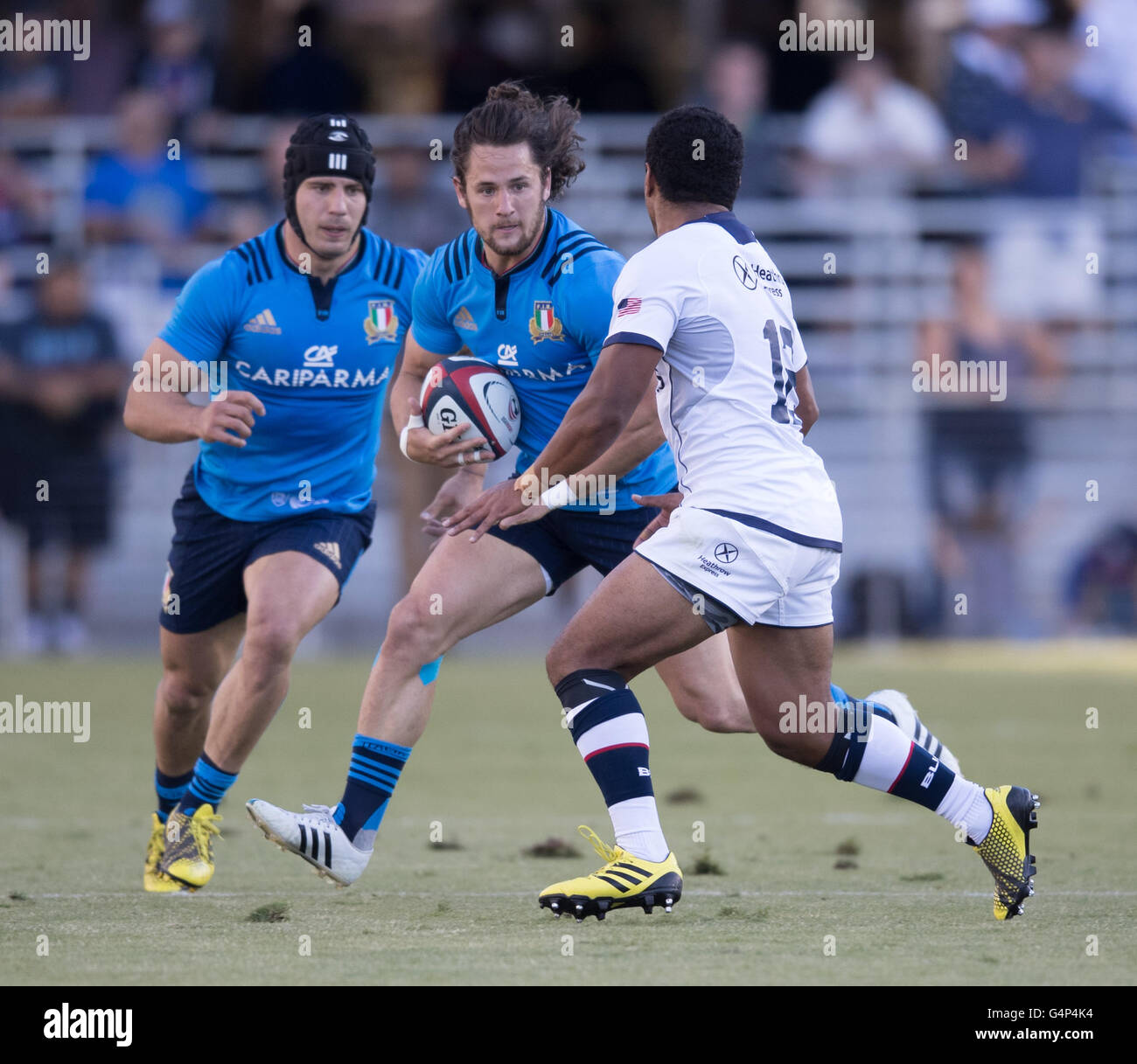 San Jose, Californie, USA. 18 Juin, 2016. Match Play au cours de l'USA Rugby Match série d'été entre les USA et l'Italie des aigles au stade Azzurri d'Avaya à San Jose, CA Crédit : Jeff Mulvihill Jr/ZUMA/Alamy Fil Live News Banque D'Images