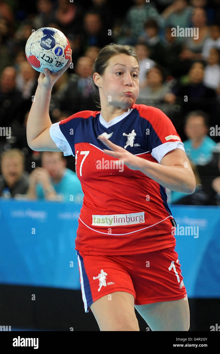 - Jeux olympiques de Londres 2012 et de la Coupe de handball de l'événement Test - Jour 3 - Le Parc olympique Banque D'Images