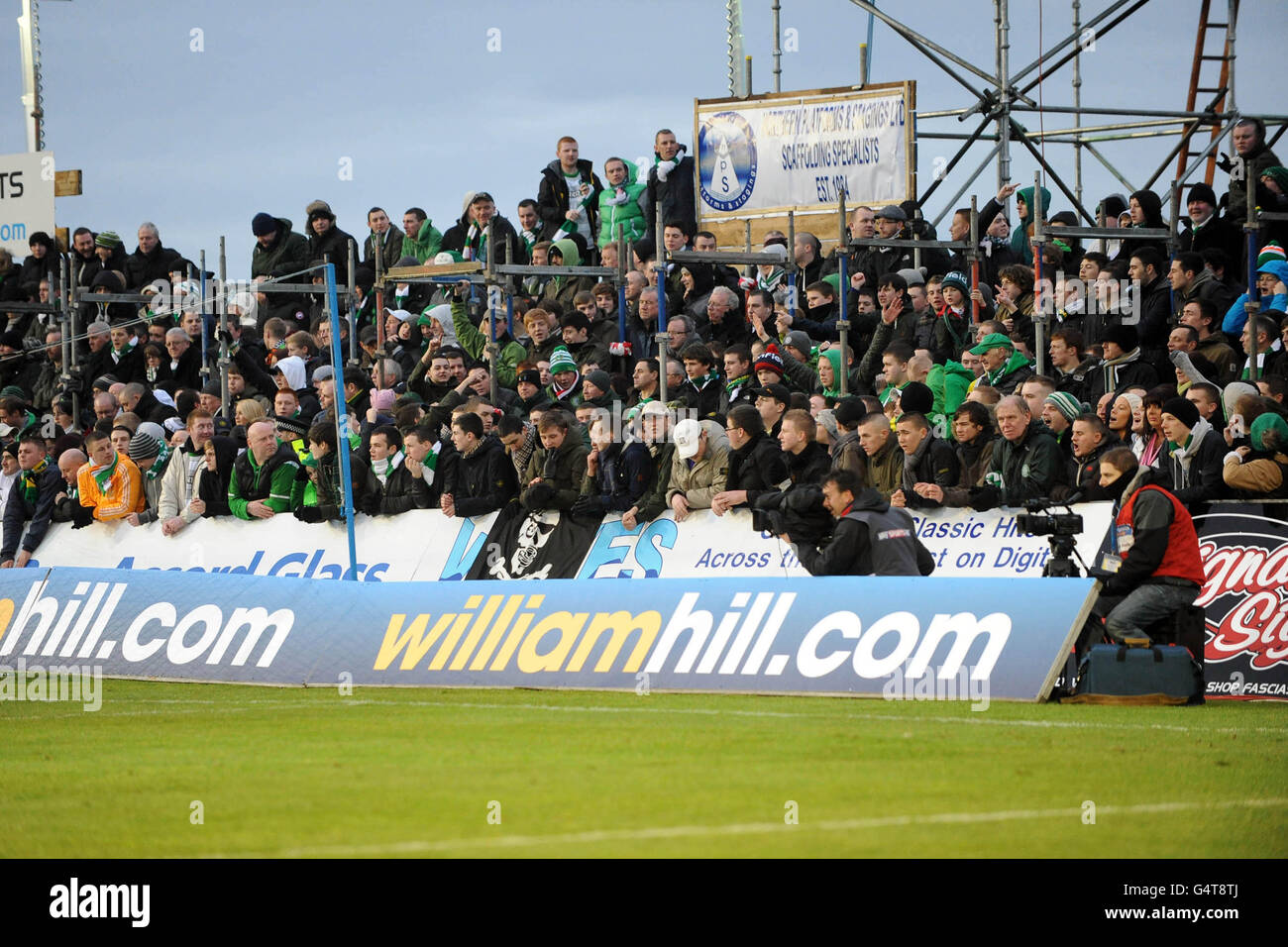 Football - coupe écossaise William Hill - quatrième tour - Peterhead v Celtic - Stade Balmoor. Les partisans celtes dans les tribunes Banque D'Images