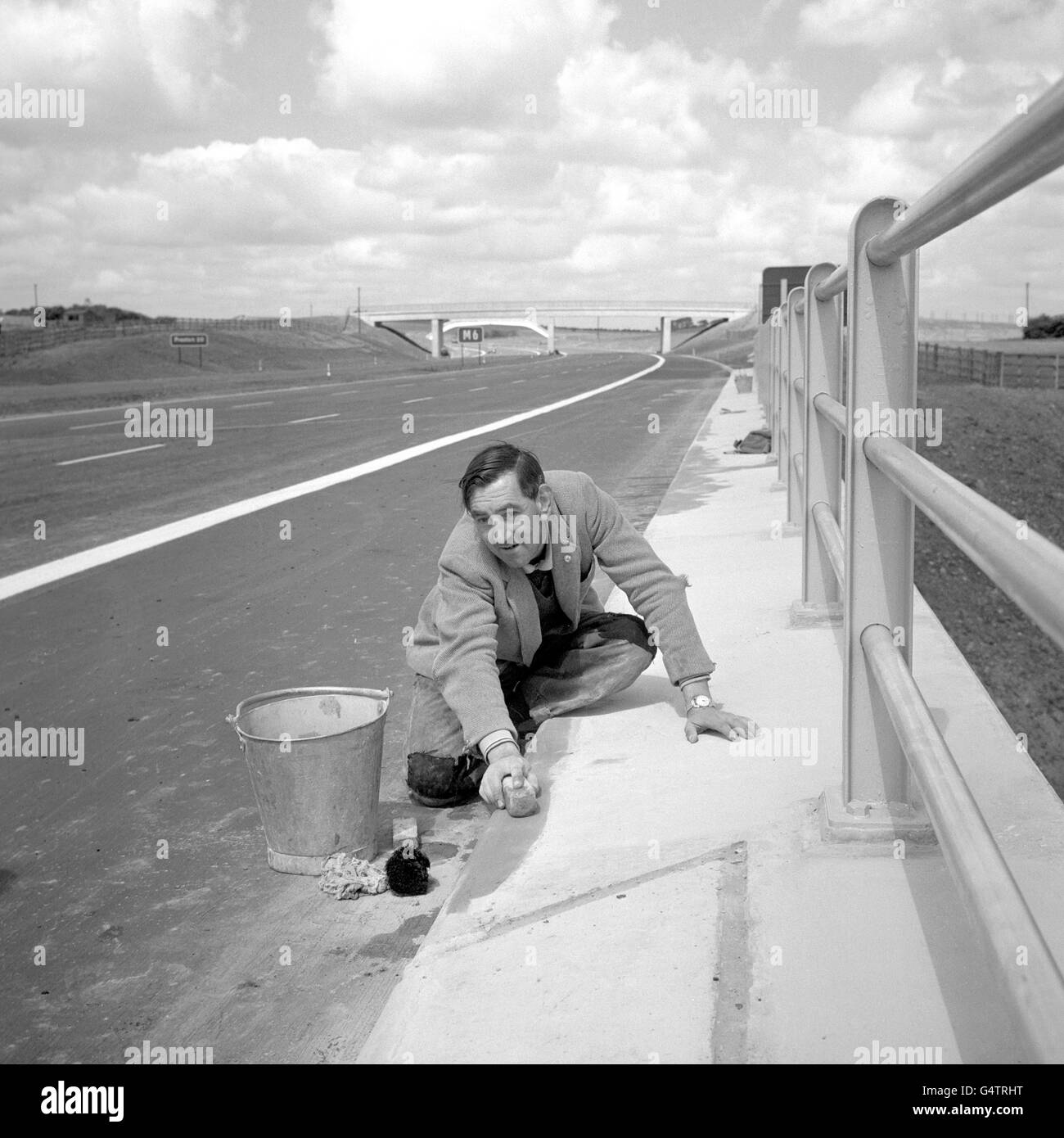 Circuler en voiture - Autoroute M6 fonctionne - Lancashire Banque D'Images