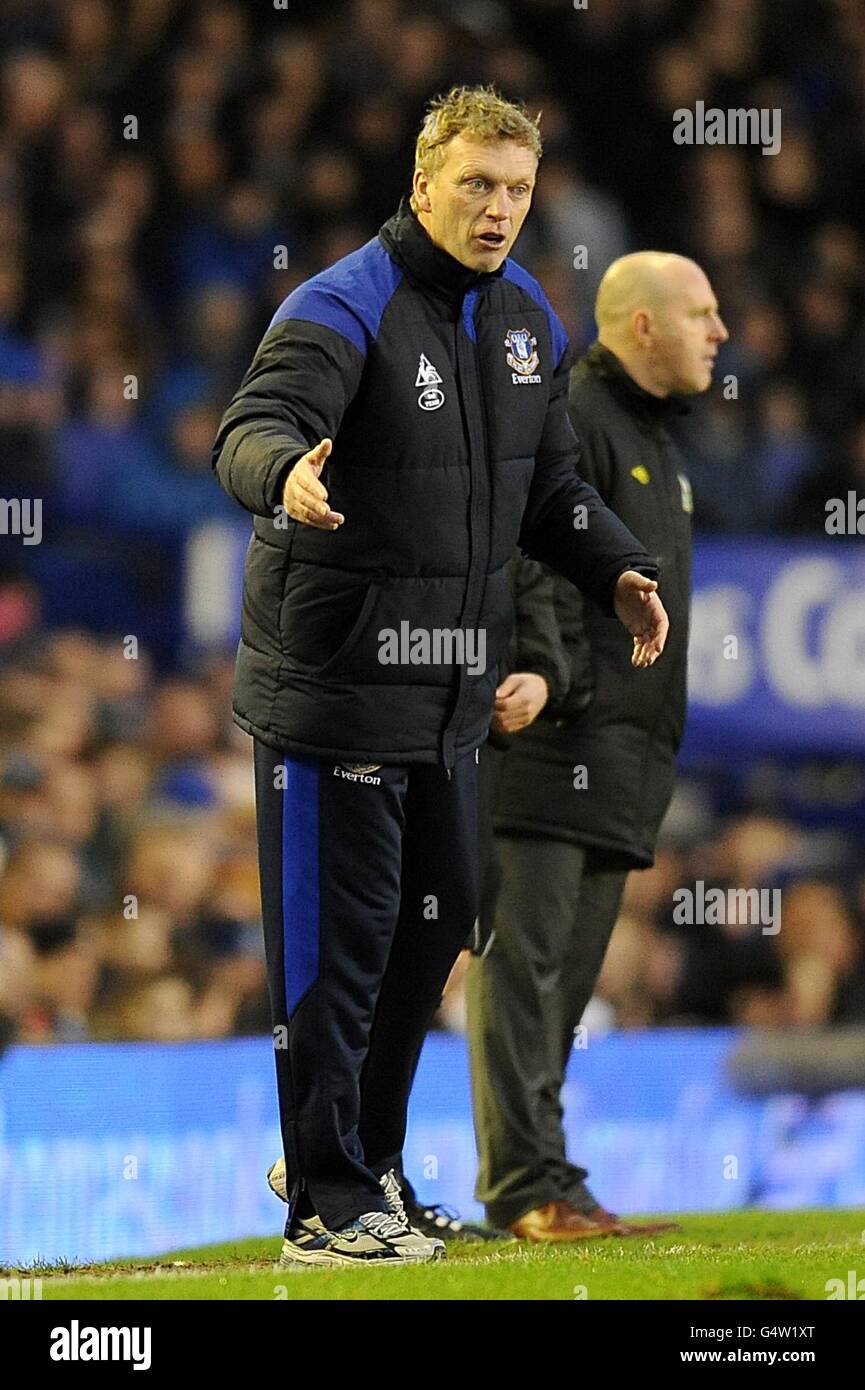 Soccer - Barclays Premier League - Everton / Blackburn Rovers - Goodison Park. David Moyes (à gauche), directeur d'Everton Banque D'Images