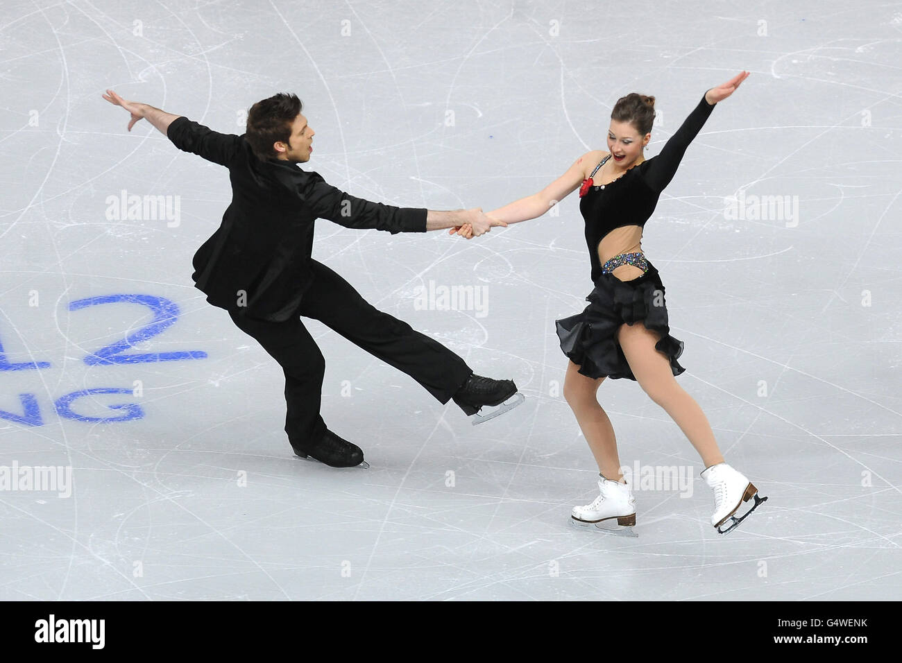 Lucie Mystiliveckova et Neil Brown en République tchèque en action lors de la ronde préliminaire de la compétition de danse libre sur glace lors des championnats européens de patinage artistique à l'arène Motorpoint, Sheffield Banque D'Images