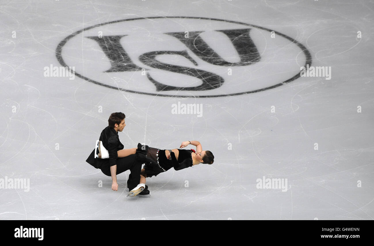 Lucie Mystiliveckova et Neil Brown en République tchèque en action lors de la ronde préliminaire de la compétition de danse libre sur glace lors des championnats européens de patinage artistique à l'arène Motorpoint, Sheffield Banque D'Images