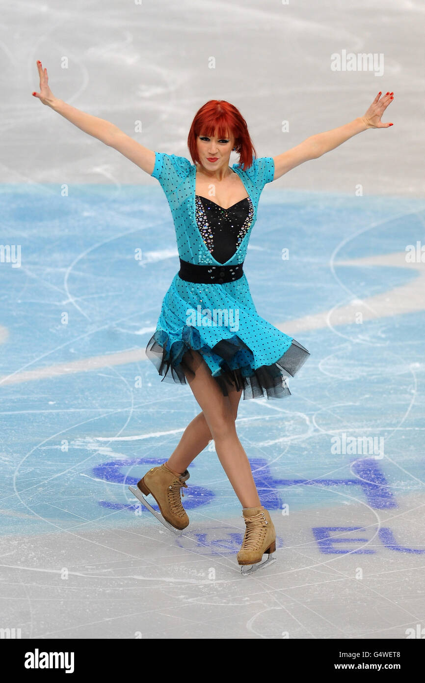 Tiffany Zahorski de France en action lors de la ronde préliminaire de la compétition de danse libre sur glace lors des championnats européens de patinage artistique à la Motorpoint Arena, Sheffield Banque D'Images