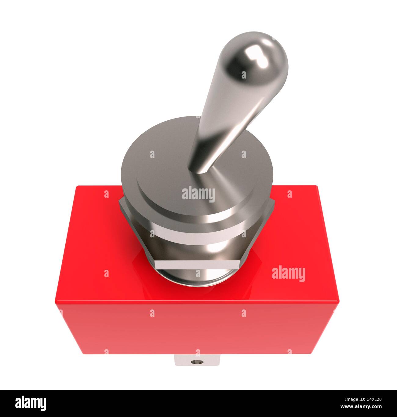 Un commutateur isolé sur fond blanc. Banque D'Images