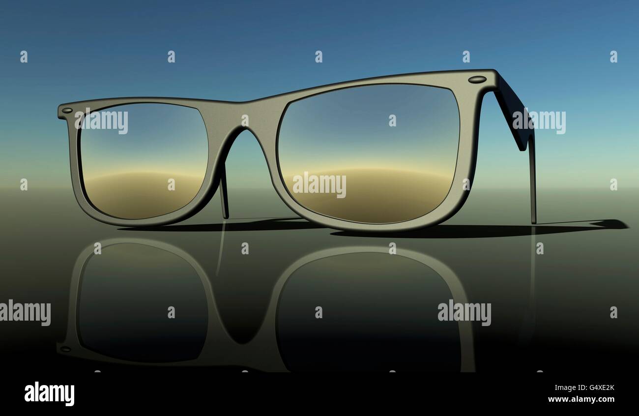 Lunettes de soleil sombre sur un arrière-plan Banque D'Images