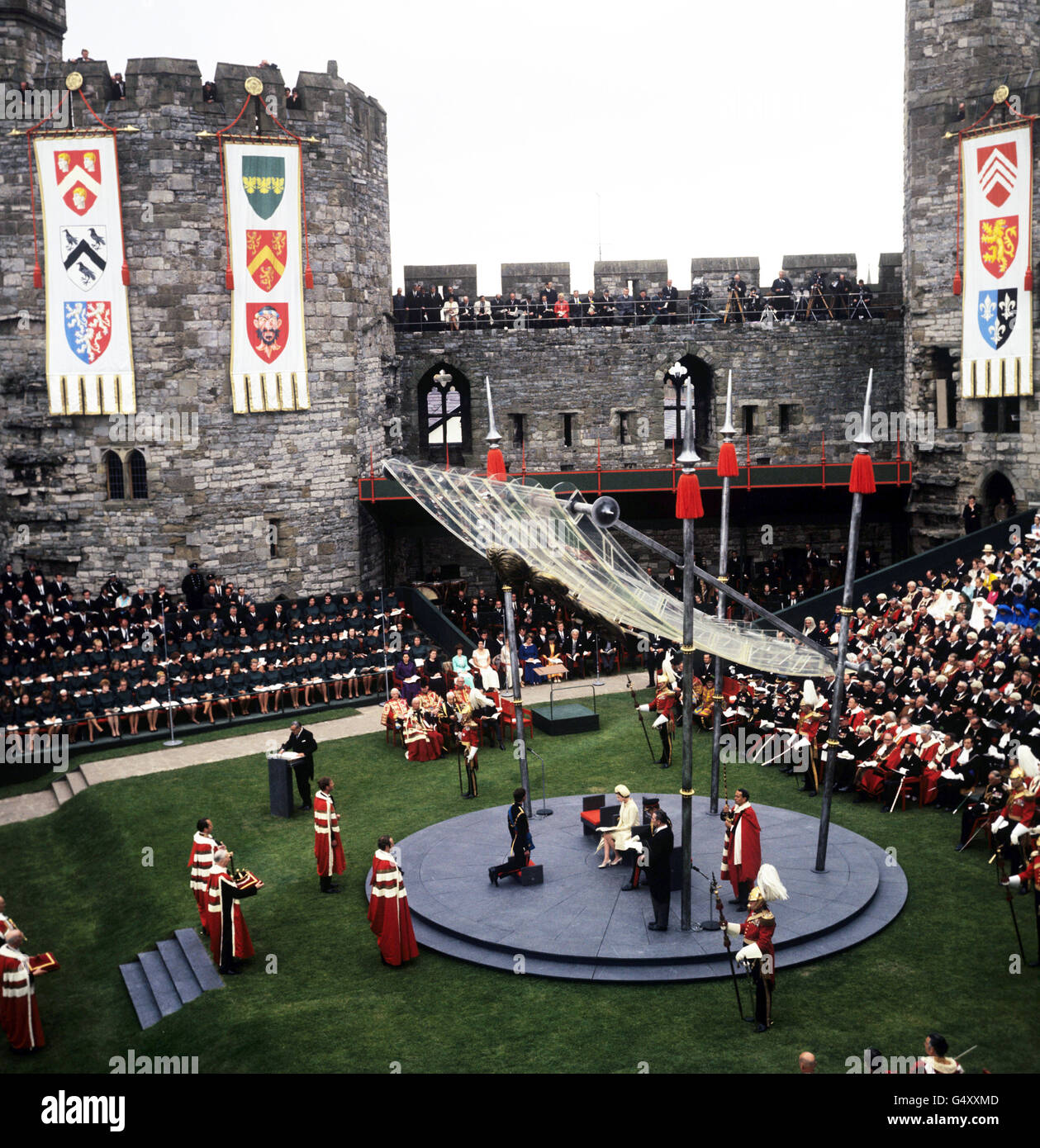 Investiture du Prince de Galles - Château de Caernarfon - Pays de Galles Banque D'Images