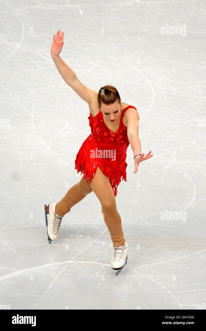 Patinage sur glace - Championnats européens de patinage artistique 2012 - deuxième jour - Motorpoint Arena.Mirna libre de Croatie pendant le Presmilinary Ladies Free Skating Banque D'Images
