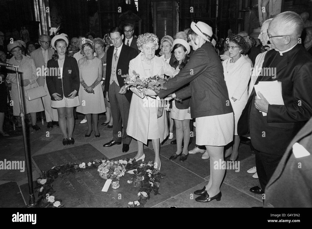 Littérature - Charles Dickens - Commémoration du centenaire de la mort de l'abbaye de Westminster, Londres Banque D'Images