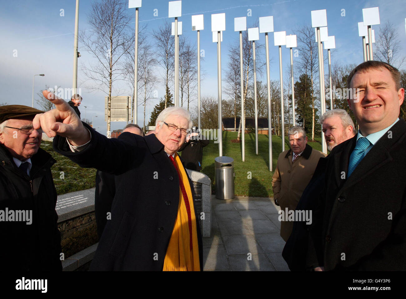 Les députés couronne au site bombe Omagh Banque D'Images