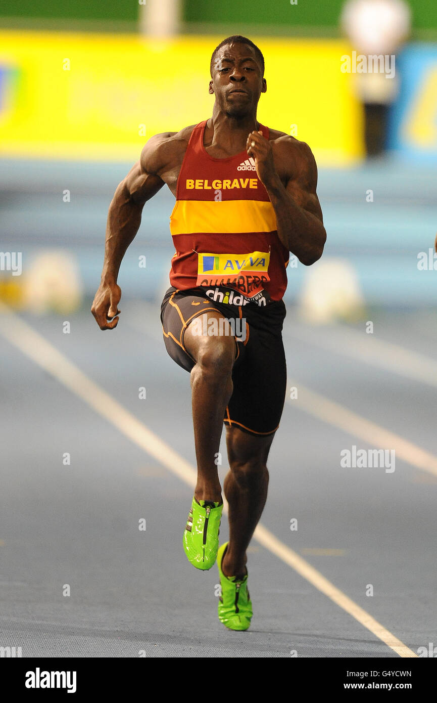 Les Dwain Chambers de Grande-Bretagne en action dans le 60m des hommes semi-finale Banque D'Images