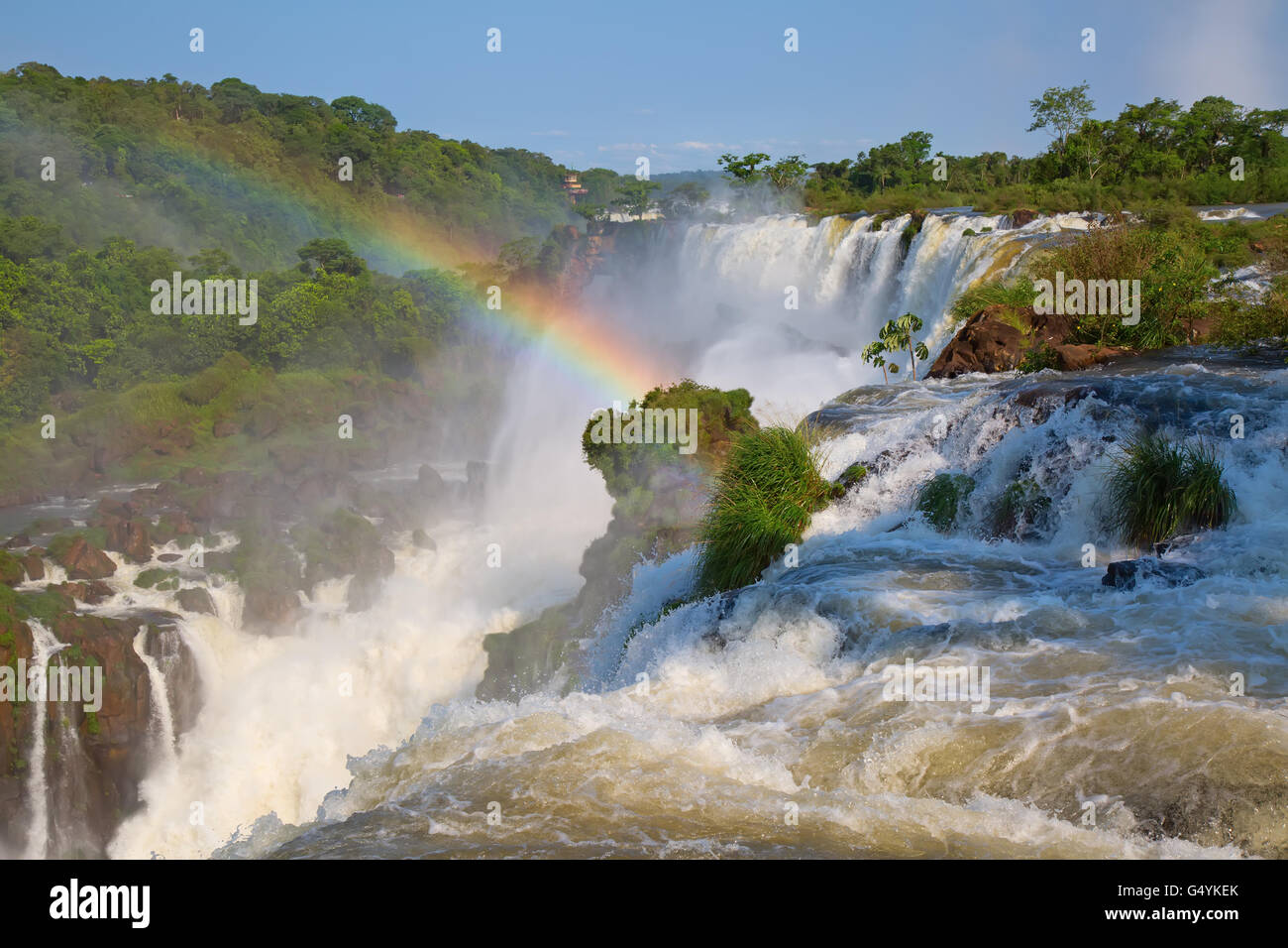 Célèbre d'Iguazu à la frontière entre l'Argentine et le Brésil Banque D'Images