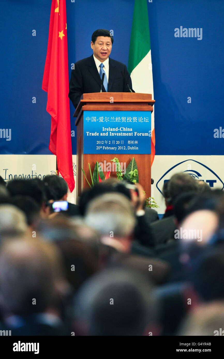 Xi visite en Irlande Banque D'Images