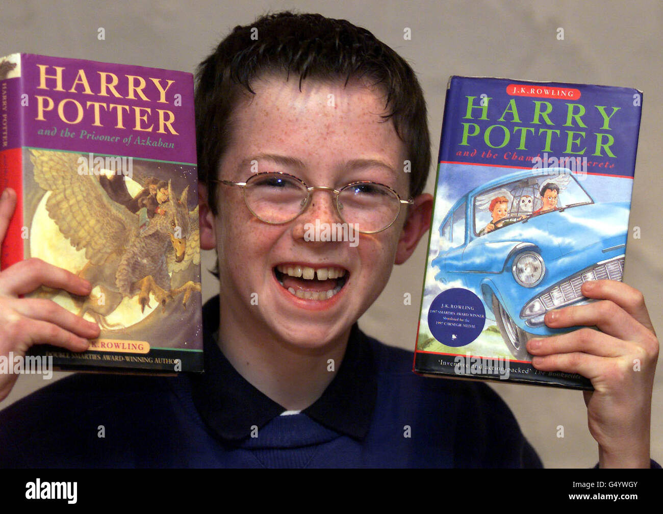 Niall Colton, 11 ans de Belfast, qui selon l'auteur J K Rowling est une recherche semblable pour son personnage de livre pour enfants Harry Potter, dont Rowling aventures écrit environ dans une série de livres Harry Potter. Banque D'Images