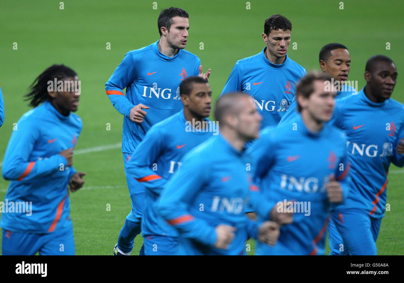 Football - match amical - Angleterre / Pays-Bas Les Pays-Bas - Session de formation - Stade de Wembley Banque D'Images